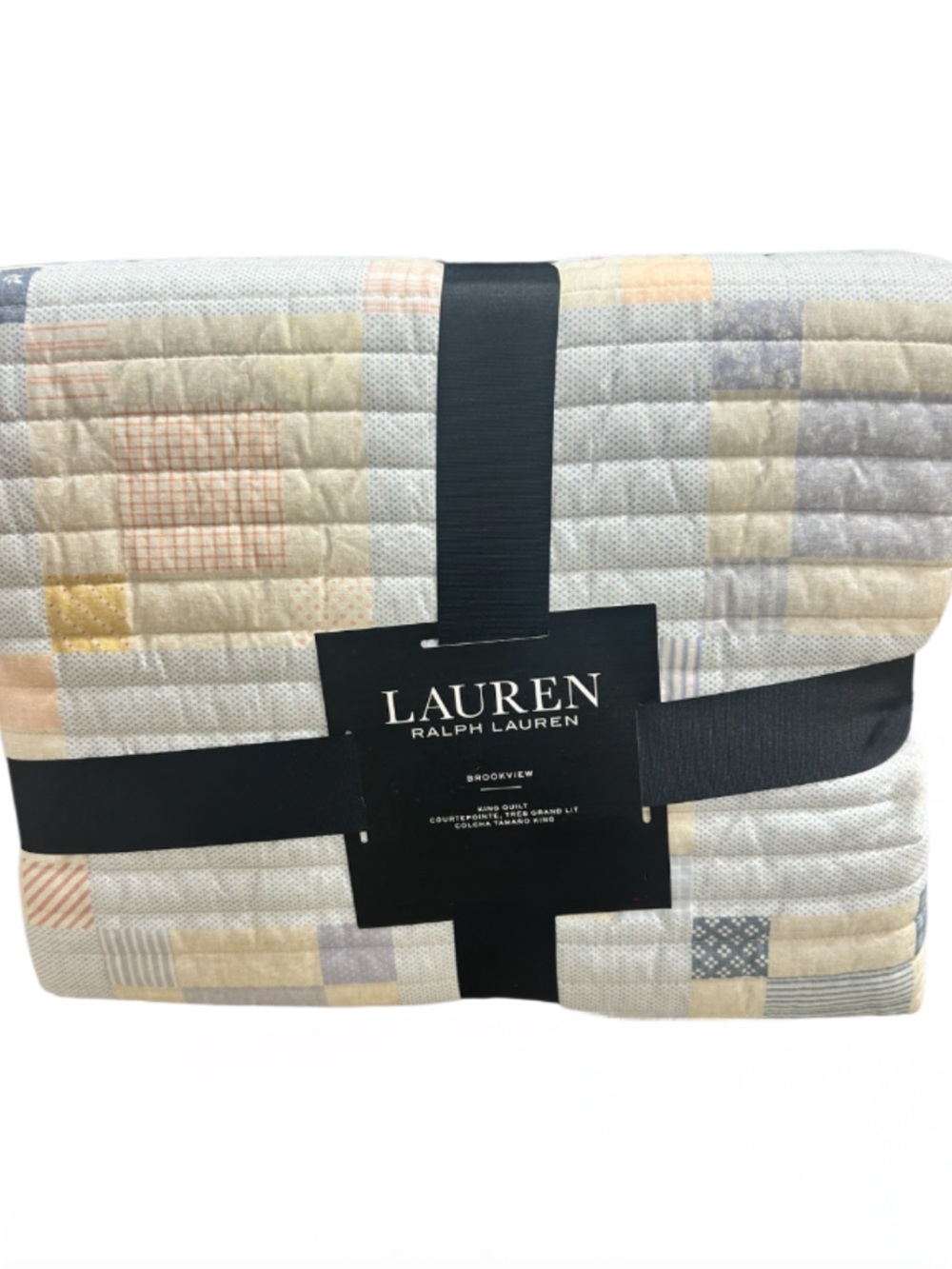 Ralph Lauren Brookview Multicolor Cotton King Quilt 108”x90” Retail $340
